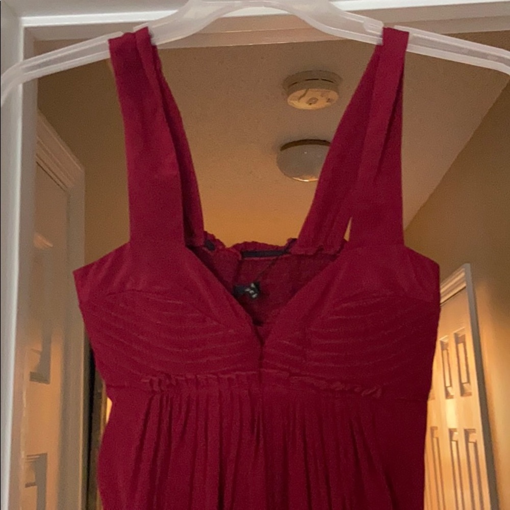 Silk red corset top mini dress